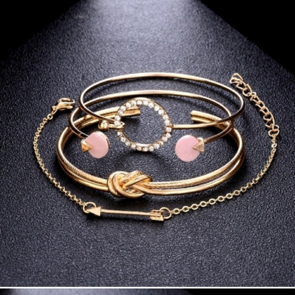 Stacking Crystal Chain Arrow Bracelets - Picture 3 of 8